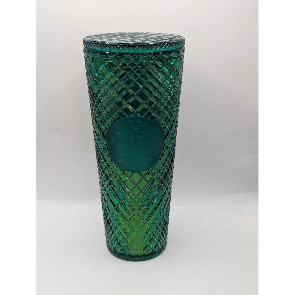 Starbucks Emerald Green Jewel Studded Venti Cold Cup‎ Tumbler 24oz 2021 Siren